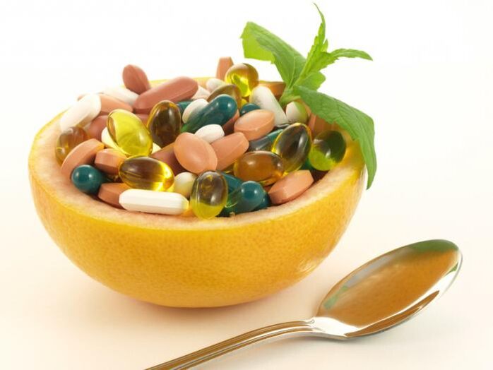 Įvairūs vitaminai, siekiant padidinti potenciją